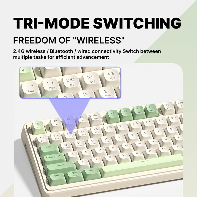 AULA S99 Tri-Mode RGB Retro Gaming Keyboard | 96% Layout with Numpad | Bluetooth 5.0 / 2.4GHz / USB-C | Custom Macros, Volume Knob, Creamy Dual-Tone Keys | PC/Mac/Xbox